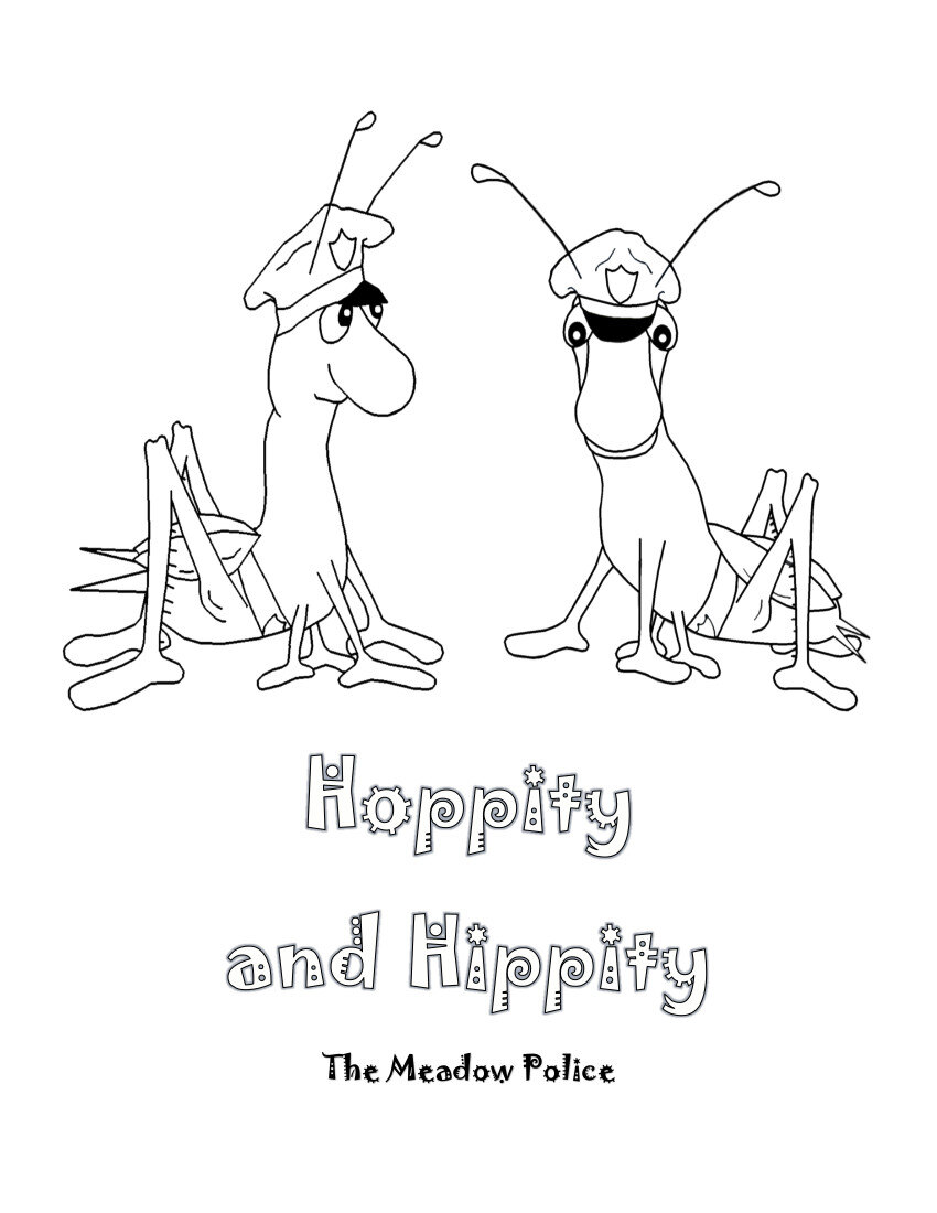 Hoppity and Hippity Coloring Page