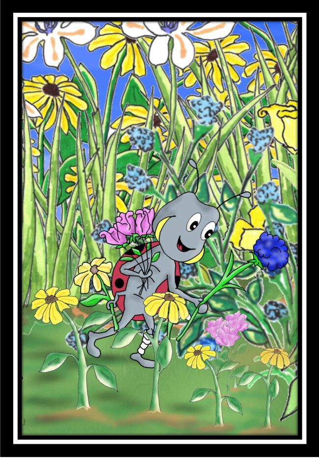 Zup picking flowers image