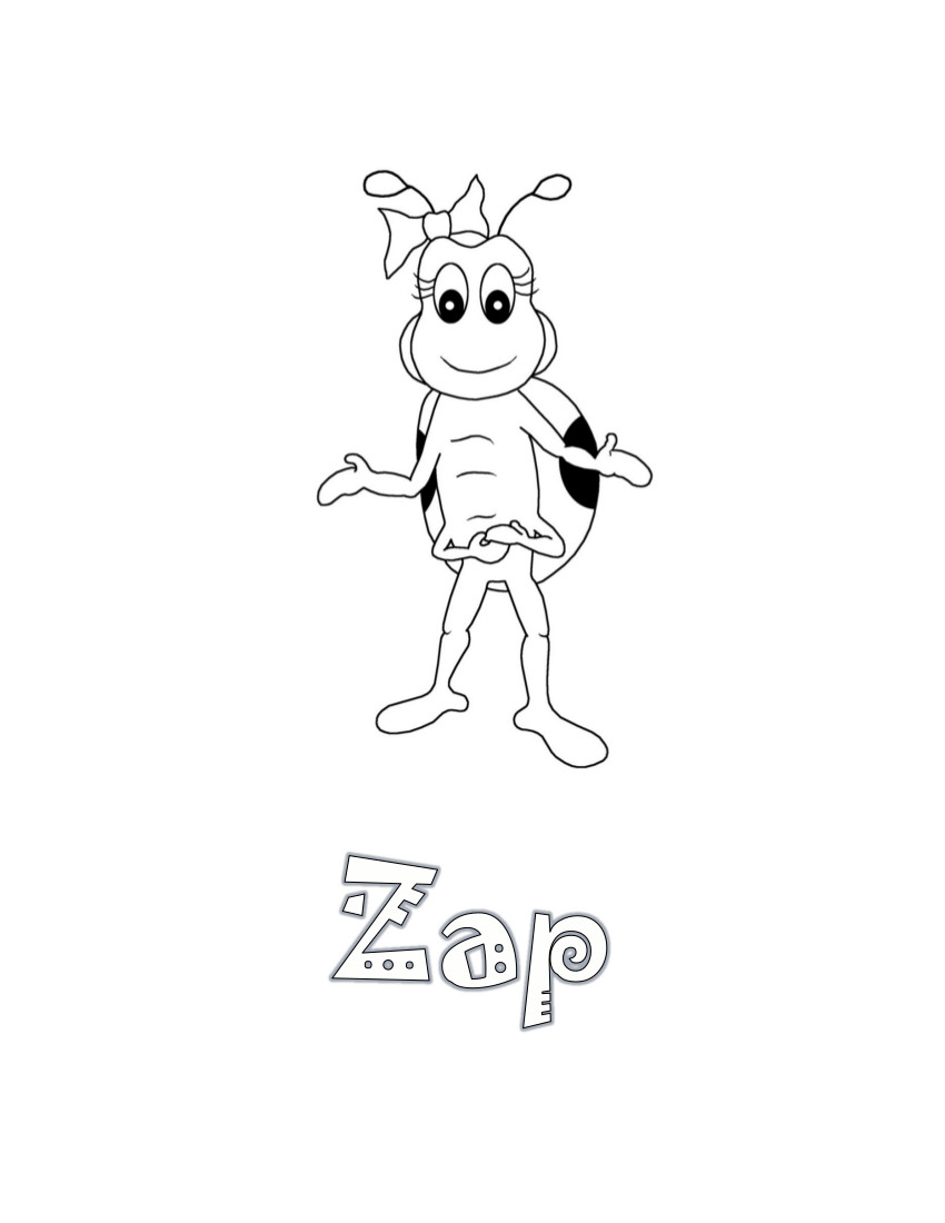 Zap Coloring Page