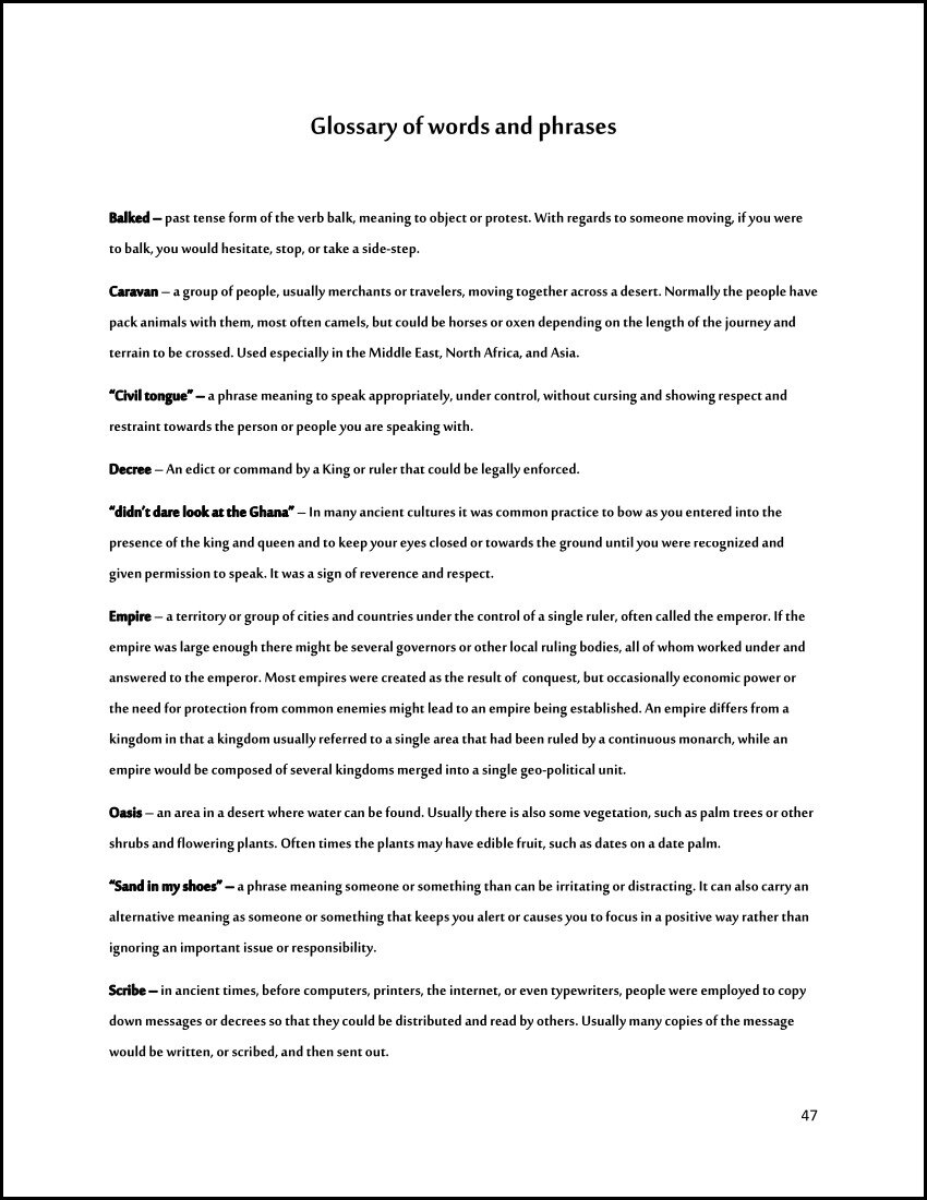 Glossary page